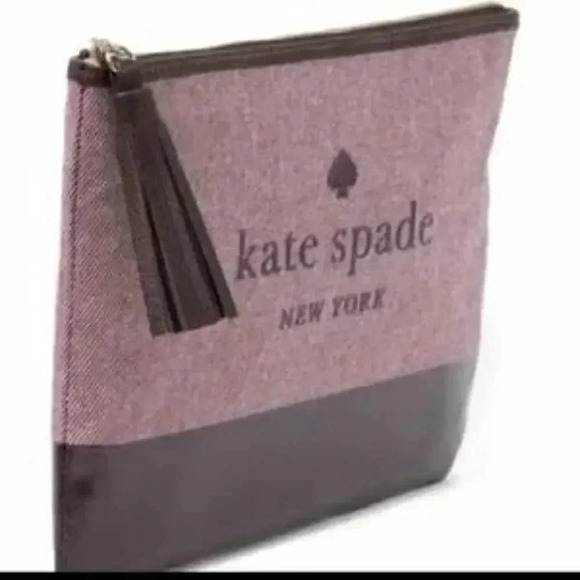 Kate Spade Ash Street Canvas Plum Logo Clutch - Picture 4 of 5